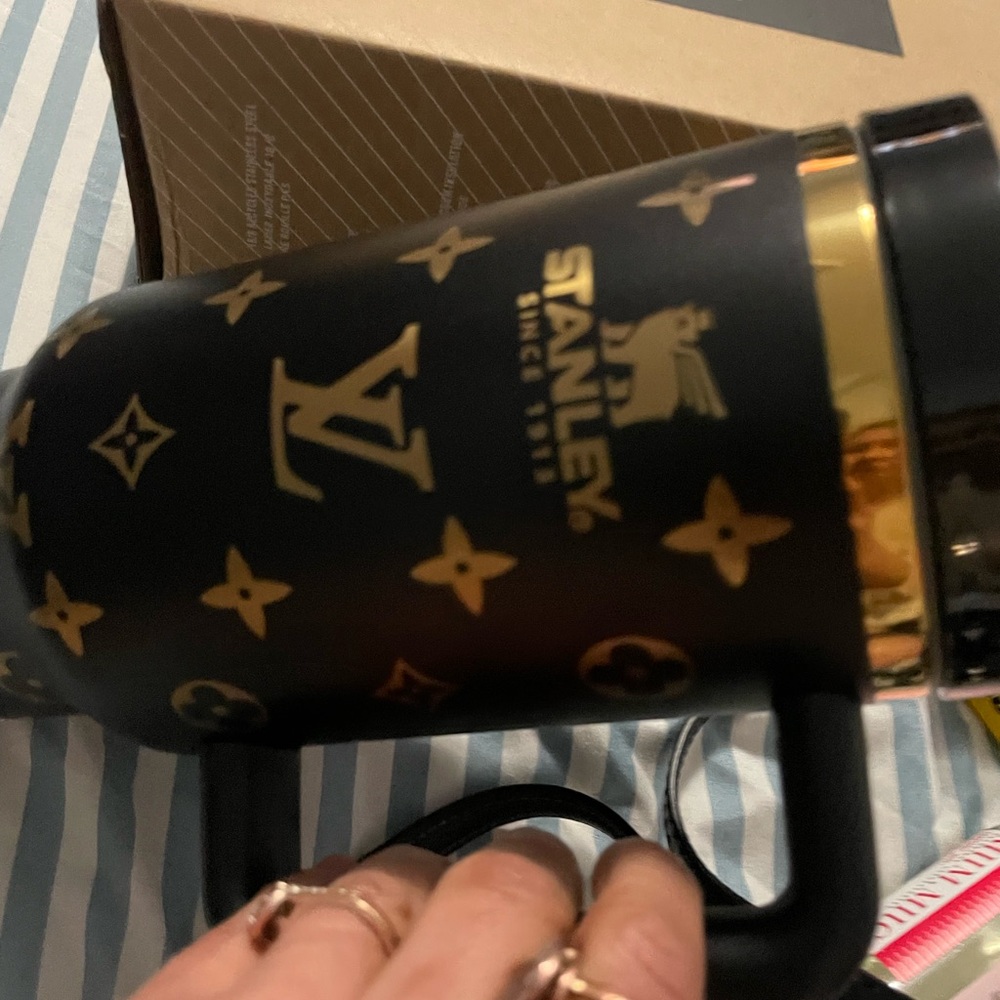 Stanley Black and Gold Patterned cup